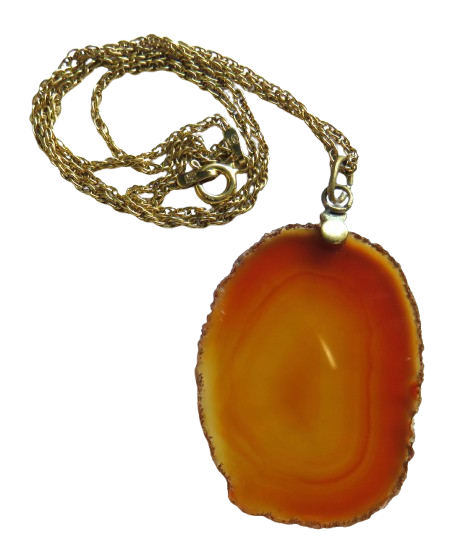 Gold Plated Sterling Silver Necklace With Agate Pendant
