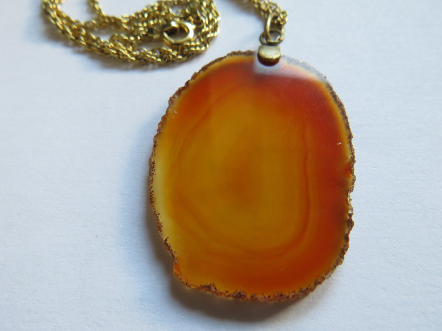 Gold Plated Sterling Silver Necklace With Agate Pendant