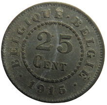 Load image into Gallery viewer, 1915 Belgium 25 Centimes Coin
