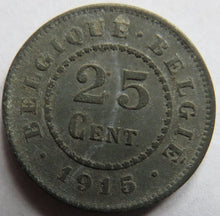 Load image into Gallery viewer, 1915 Belgium 25 Centimes Coin
