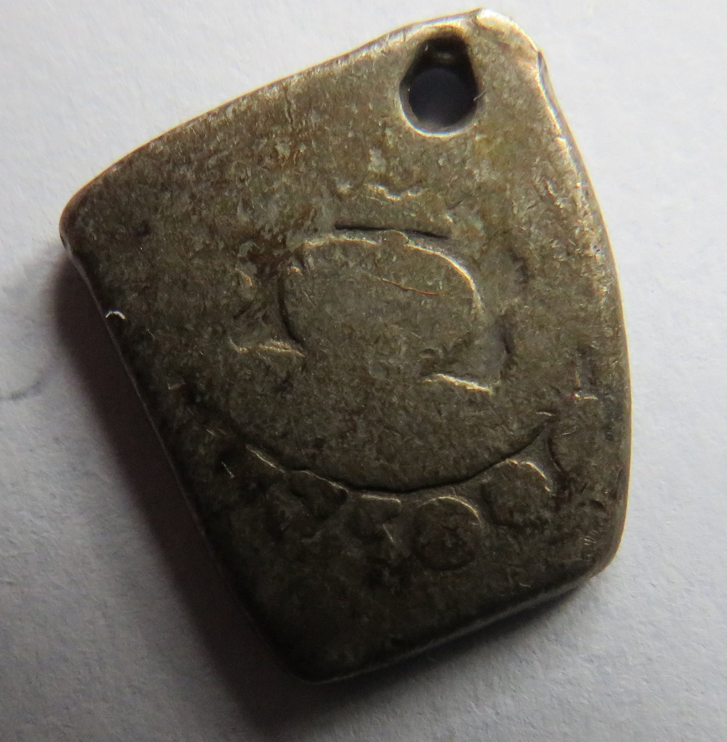 1750 Spanish Colonial Silver 1 Real Cob Coin
