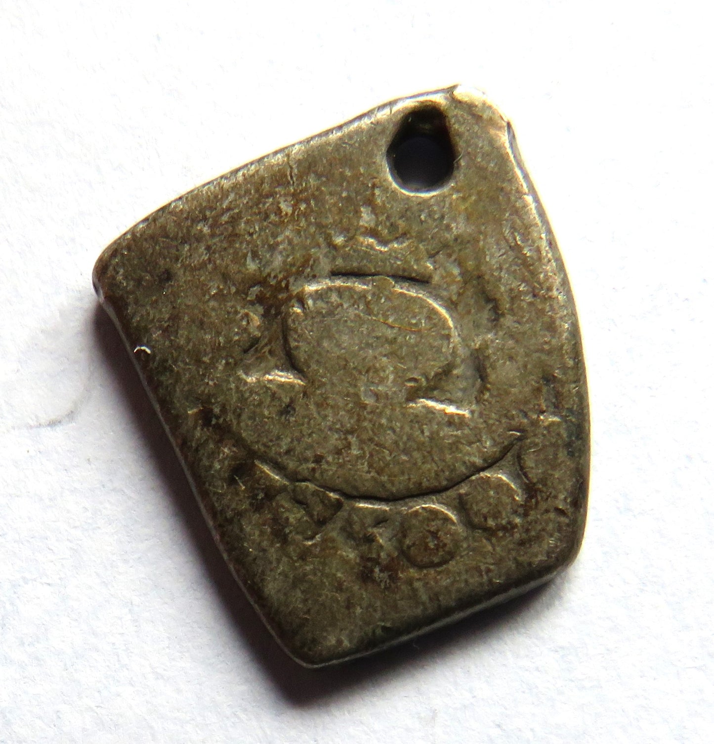 1750 Spanish Colonial Silver 1 Real Cob Coin