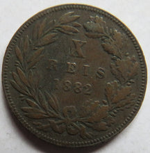 Load image into Gallery viewer, 1882 Portugal 10 Reis Coin
