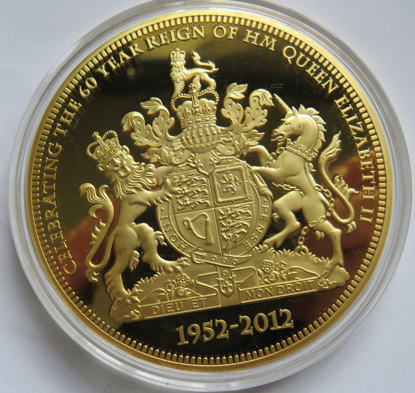 1952-2012 The Diamond Jubilee of Her Majesty The Queen Large Commemorative Medal / Coin