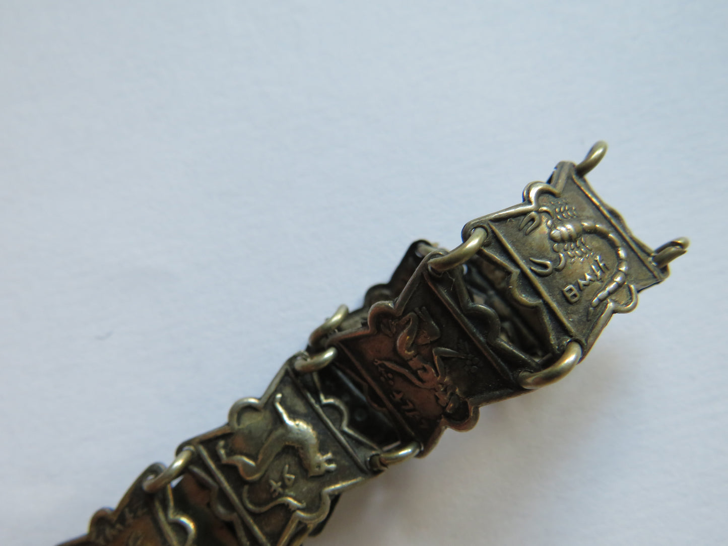 Vintage White Metal Panel Bracelet
