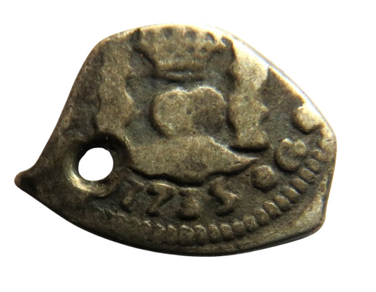 1735 Spanish Guatemala Silver 1/2 Real Cob Coin