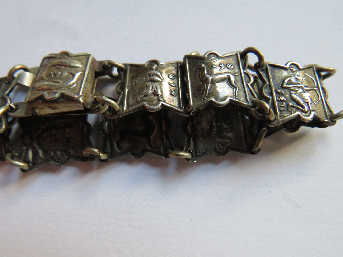 Vintage White Metal Panel Bracelet
