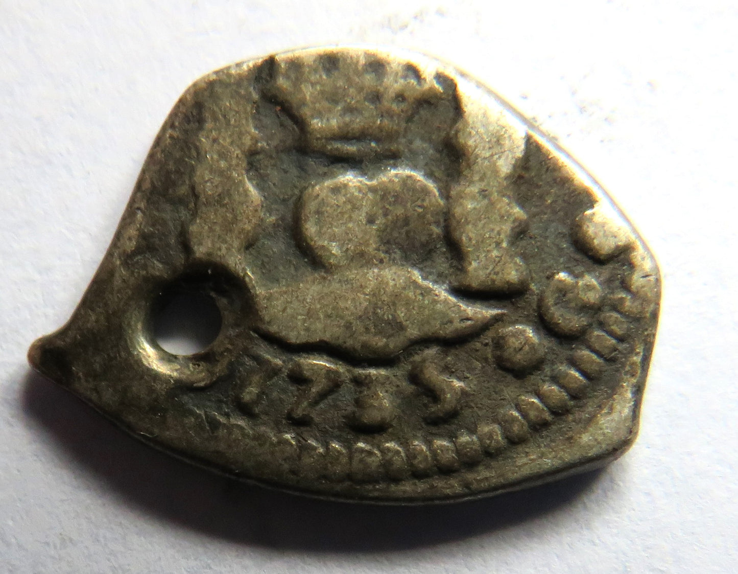 1735 Spanish Guatemala Silver 1/2 Real Cob Coin