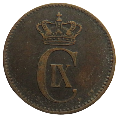 1883 Denmark 2 Ore Coin