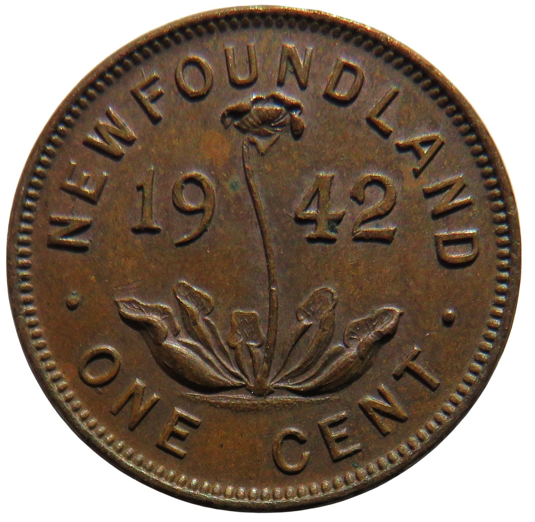 1942 King George VI Newfoundland One Cent Coin