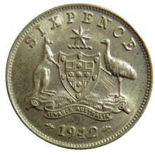 Load image into Gallery viewer, 1942 King George VI Australia Silver Sixpence Coin
