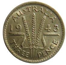 Load image into Gallery viewer, 1943 King George VI Australia Silver Threepence Coin
