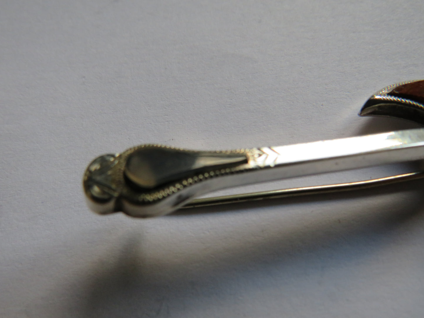 Antique Victorian Scottish Silver & Agate Axe Brooch