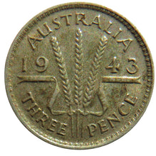 Load image into Gallery viewer, 1943 King George VI Australia Silver Threepence Coin
