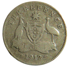 Load image into Gallery viewer, 1912 King George V Australia Silver Threepence Coin
