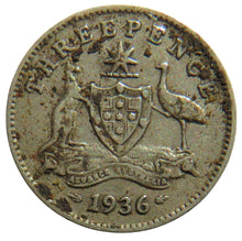 Load image into Gallery viewer, 1936 King George V Australia Silver Threepence Coin
