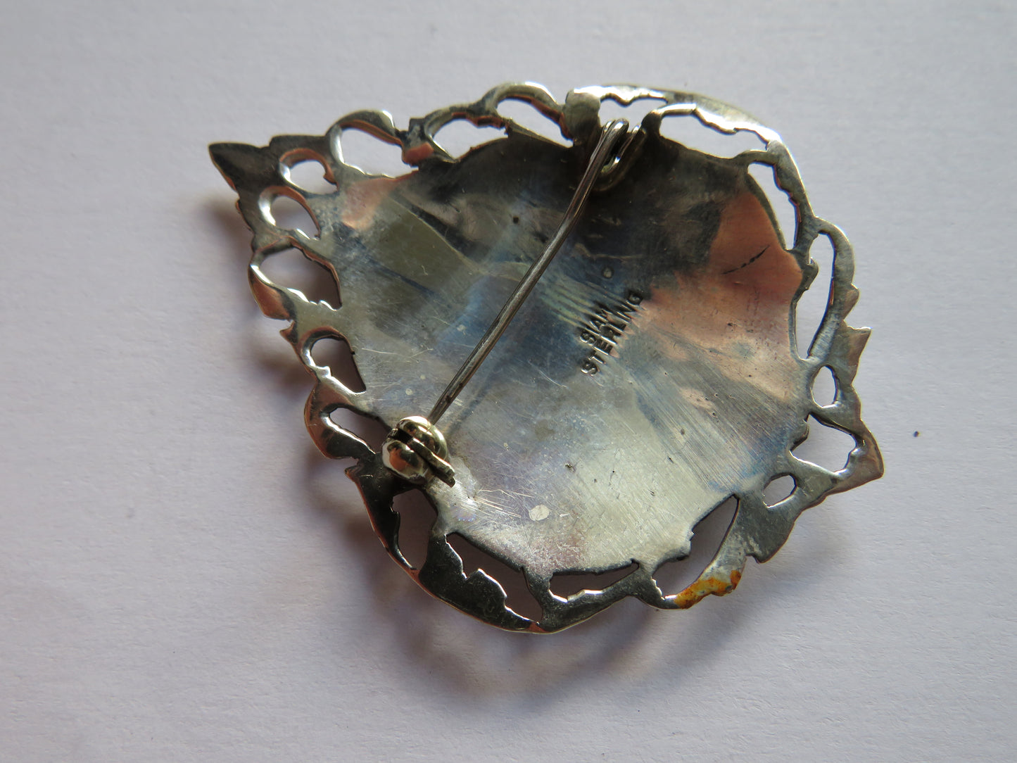 Vintage Siam / Thailand Sterling Silver Ladies Brooch