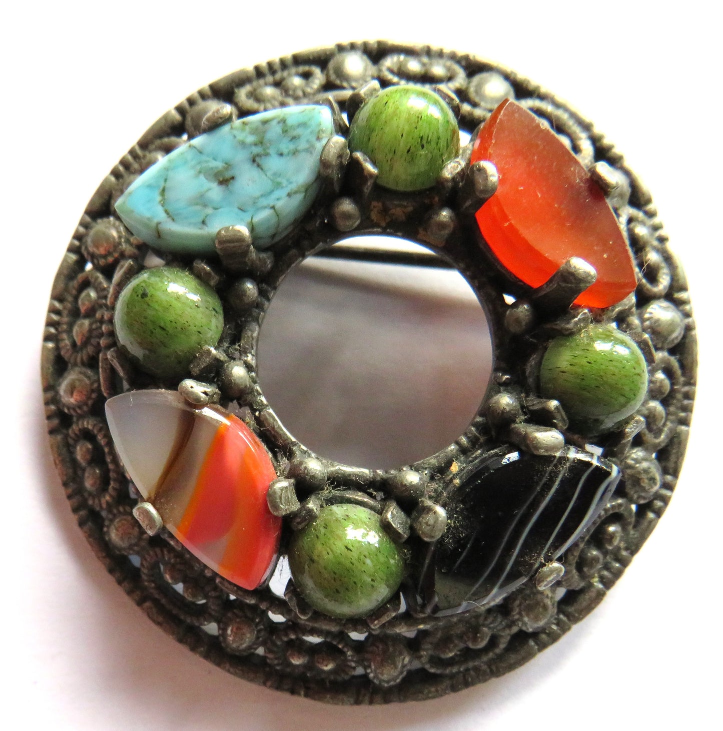 Scottish Agate Brooch In The Style of Miracle