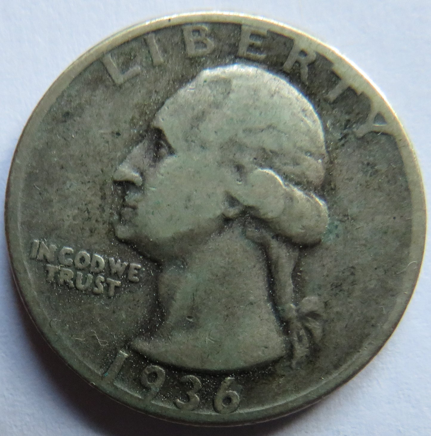1936 USA Silver Washington $1/4 Quarter Dollar Coin