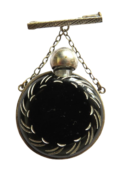 Vintage / Antique White Metal Ladies Miniature Scent Bottle