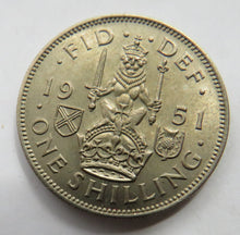 Load image into Gallery viewer, 1951 King George VI (Scottish) Shilling Coin High Grade
