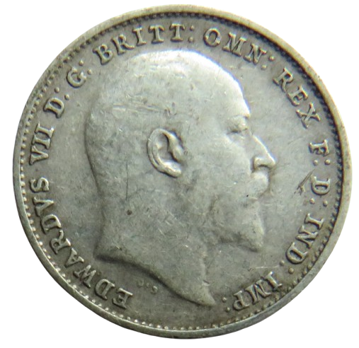 1903 King Edward VII Silver Threepence Coin - Great Britain