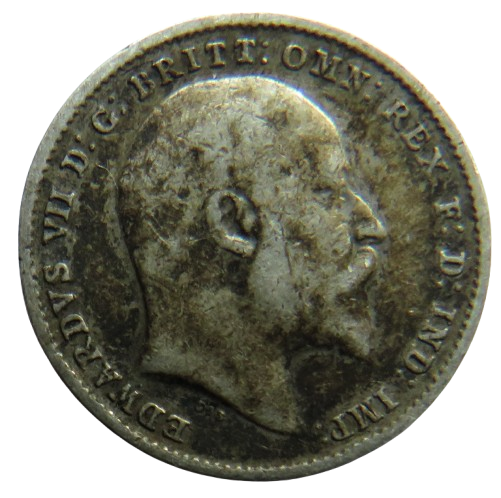 1902 King Edward VII Silver Threepence Coin - Great Britain