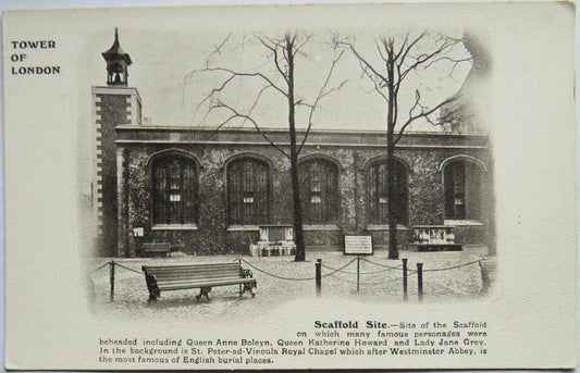 Vintage Postcard of Tower of London, Scaffold Site