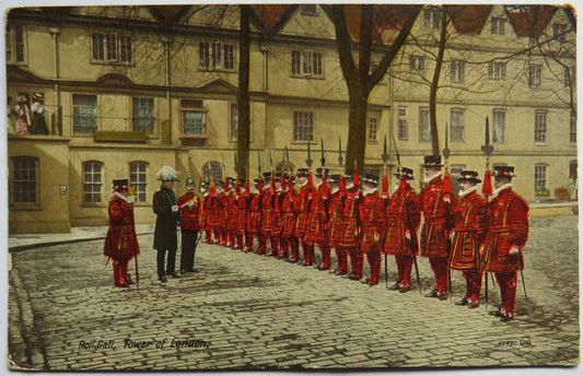 Vintage Postcard of Roll Call, Tower of London