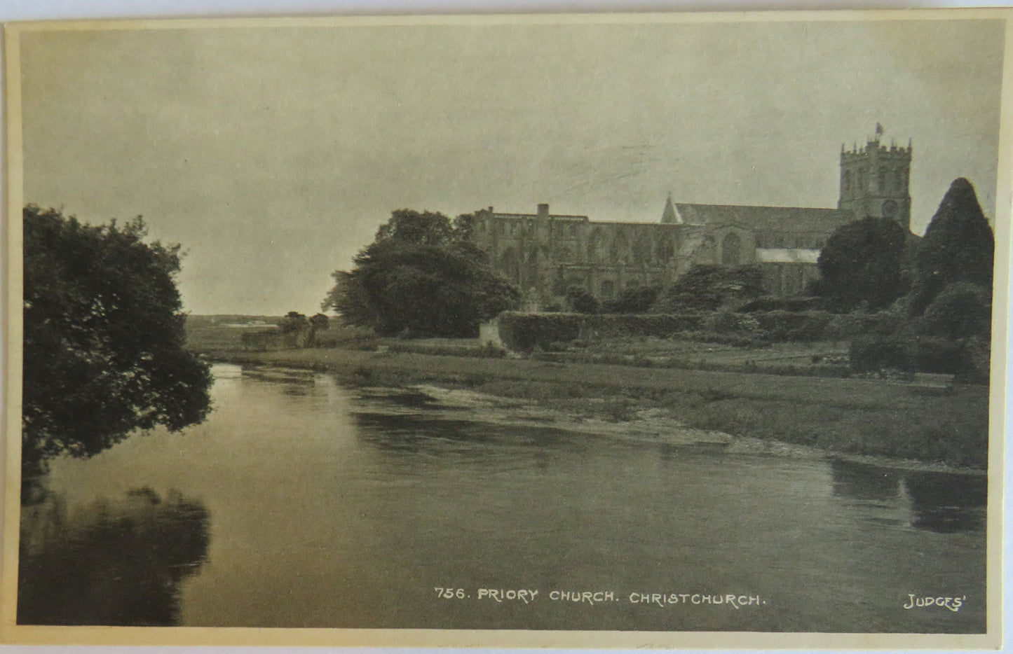 Vintage Postcard of Priory Church, Christchurch