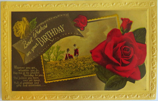 Vintage Birthday Postcard "Best Wishes On Your Birthday"