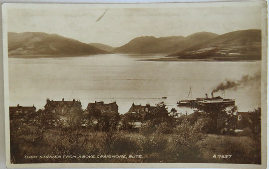 Vintage Postcard of Loch Striven From Above Craigmore, Bute