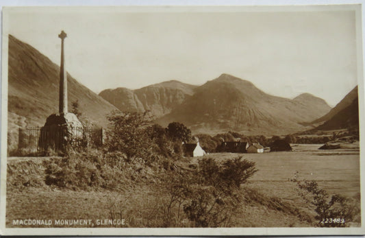 Vintage Postcard of MacDonald Monument, Glencoe