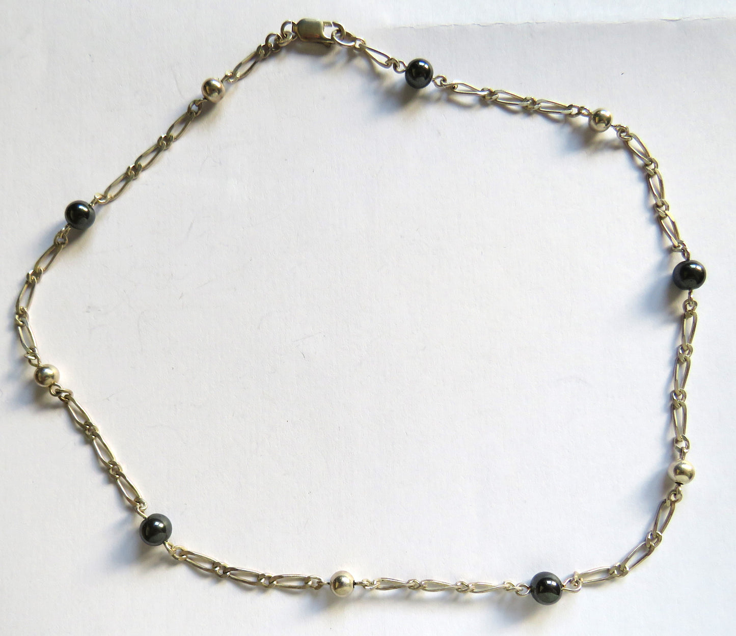 Stylish Ladies Sterling Silver & Black Pearl Necklace
