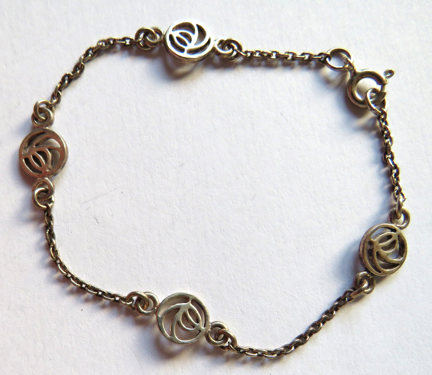 Ladies Sterling Silver Bracelet In The Charles Rennie Mackintosh Style