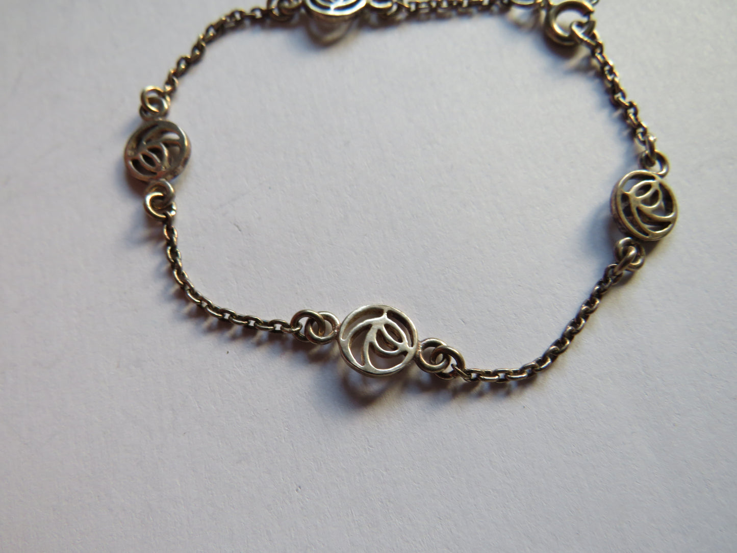 Ladies Sterling Silver Bracelet In The Charles Rennie Mackintosh Style