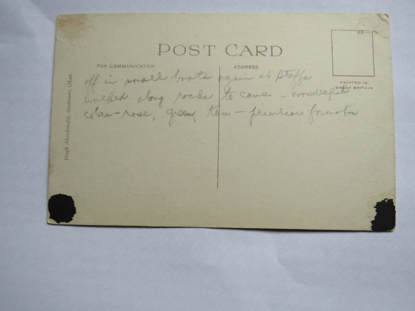 Vintage Postcard of Fingals Cave, Staffa