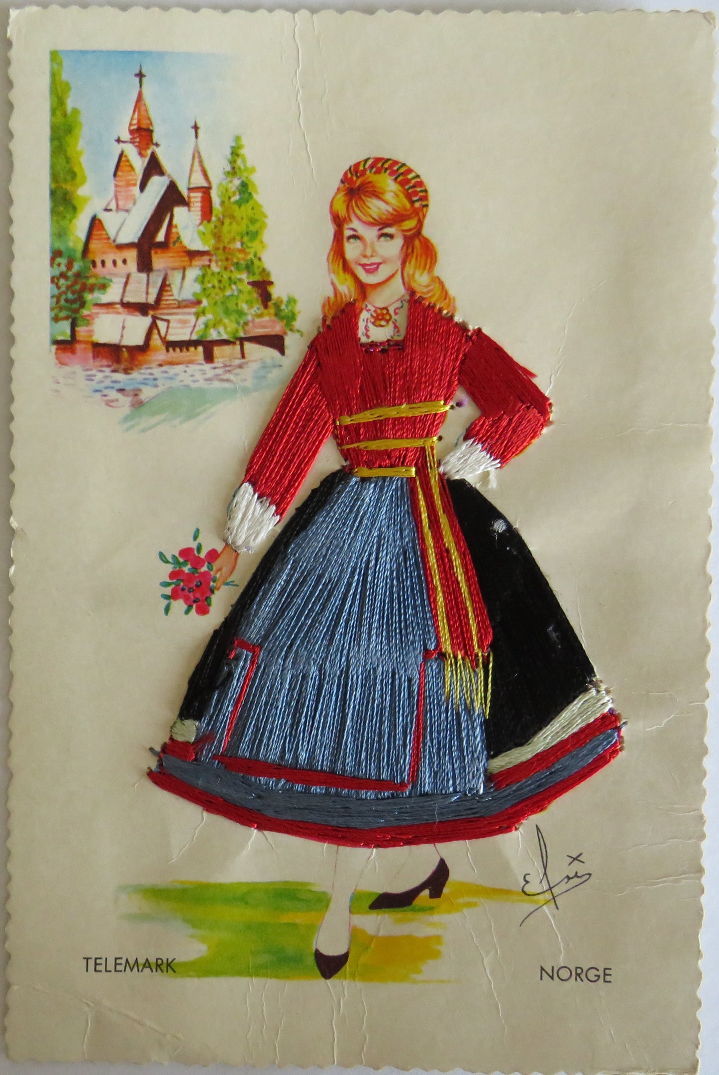 Vintage Norwegian Postcard of Telemark Norge