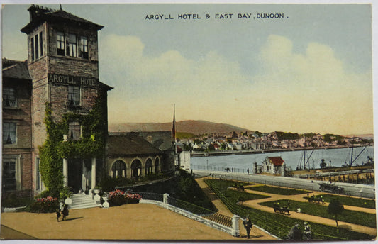 Vintage Postcard of Argyll Hotel & East Bay, Dunoon