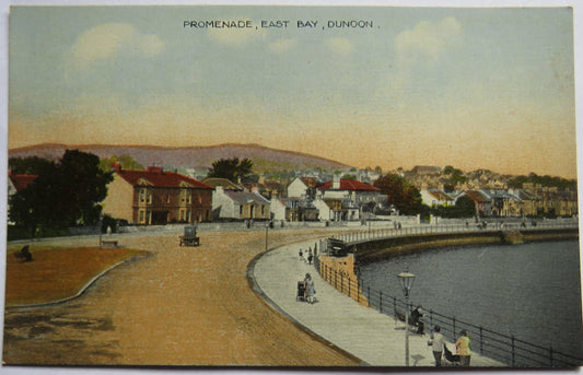 Vintage Postcard of Promenade, East Bay, Dunoon