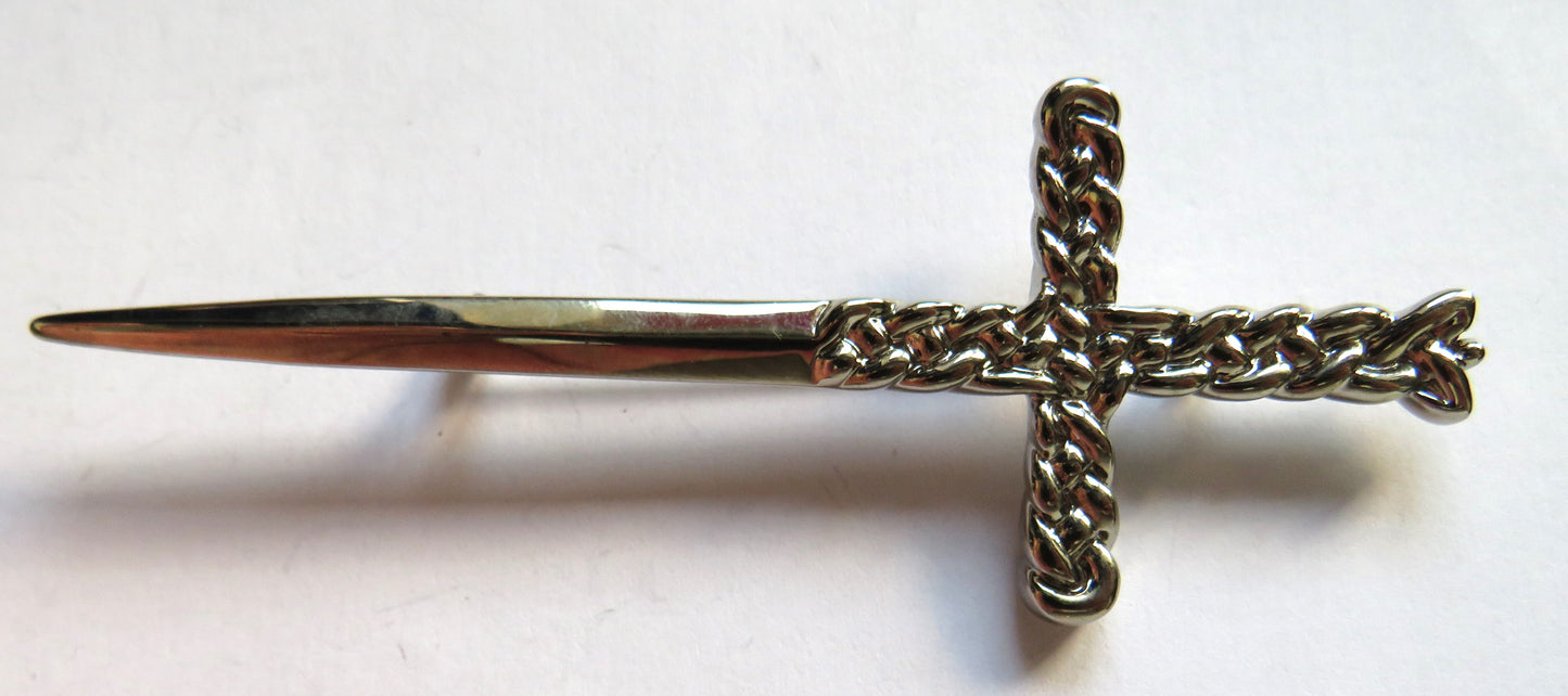 Scottish Kilt Pin In Sword Style With Celtic Decoration