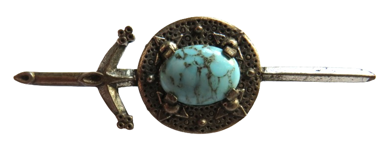 Vintage Scottish Sword & Shield Kilt Pin By Miracle