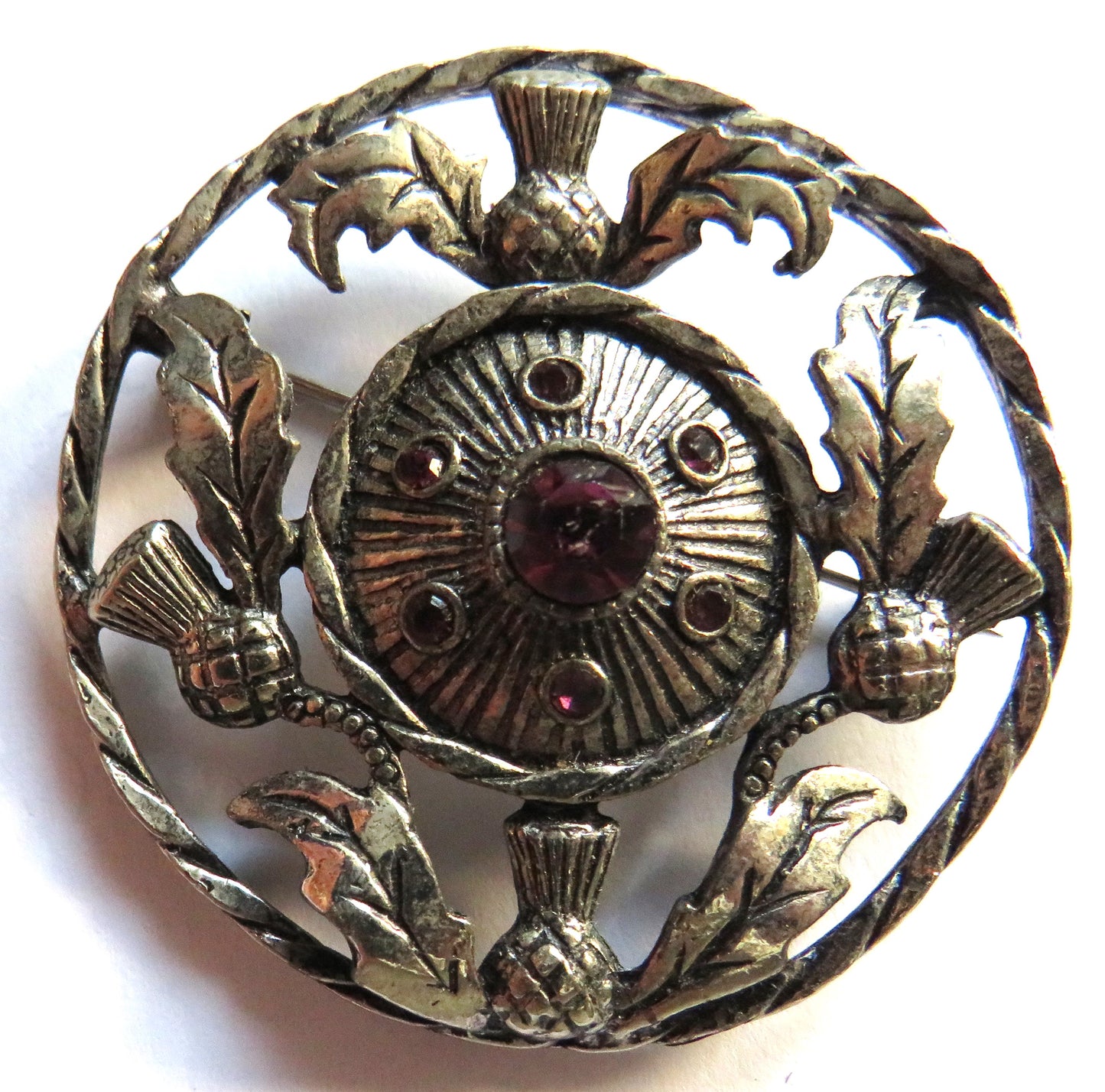 Vintage Scottish Thistle shield Brooch