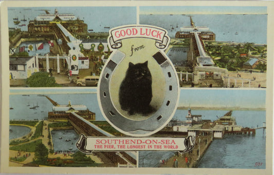 Vintage Postcard of Good Luck From Southend-On-Sea