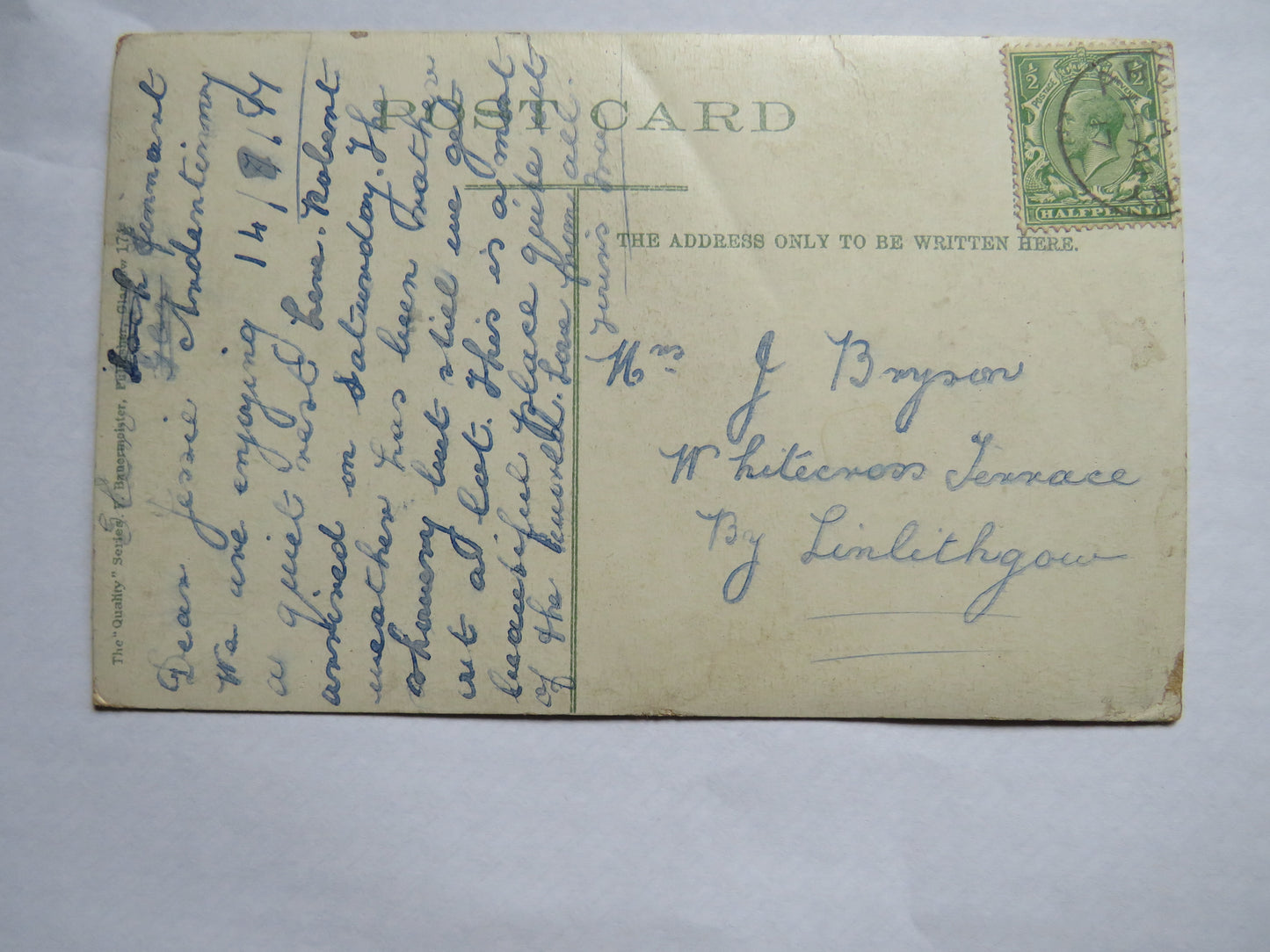 Vintage Postcard of Ardentinny From The Wood