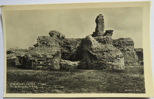 Vintage Postcard of Pevensey Castle, The Norman Keep, N W Side