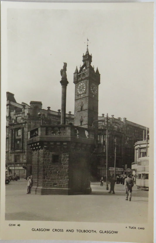 Vintage Postcard of Glasgow Cross and Tolbooth, Glasgow