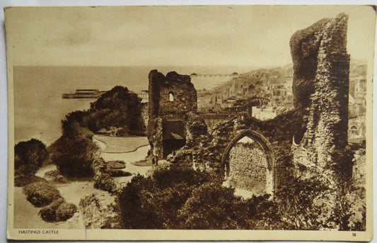 Vintage Postcard of Hastings Castle