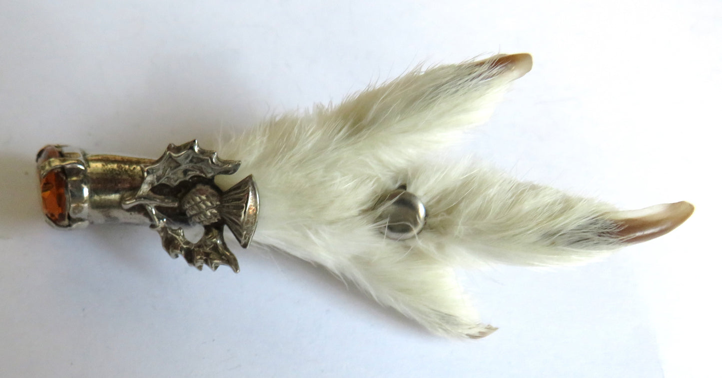 Vintage Scottish Thistle Grouse Foot Brooch