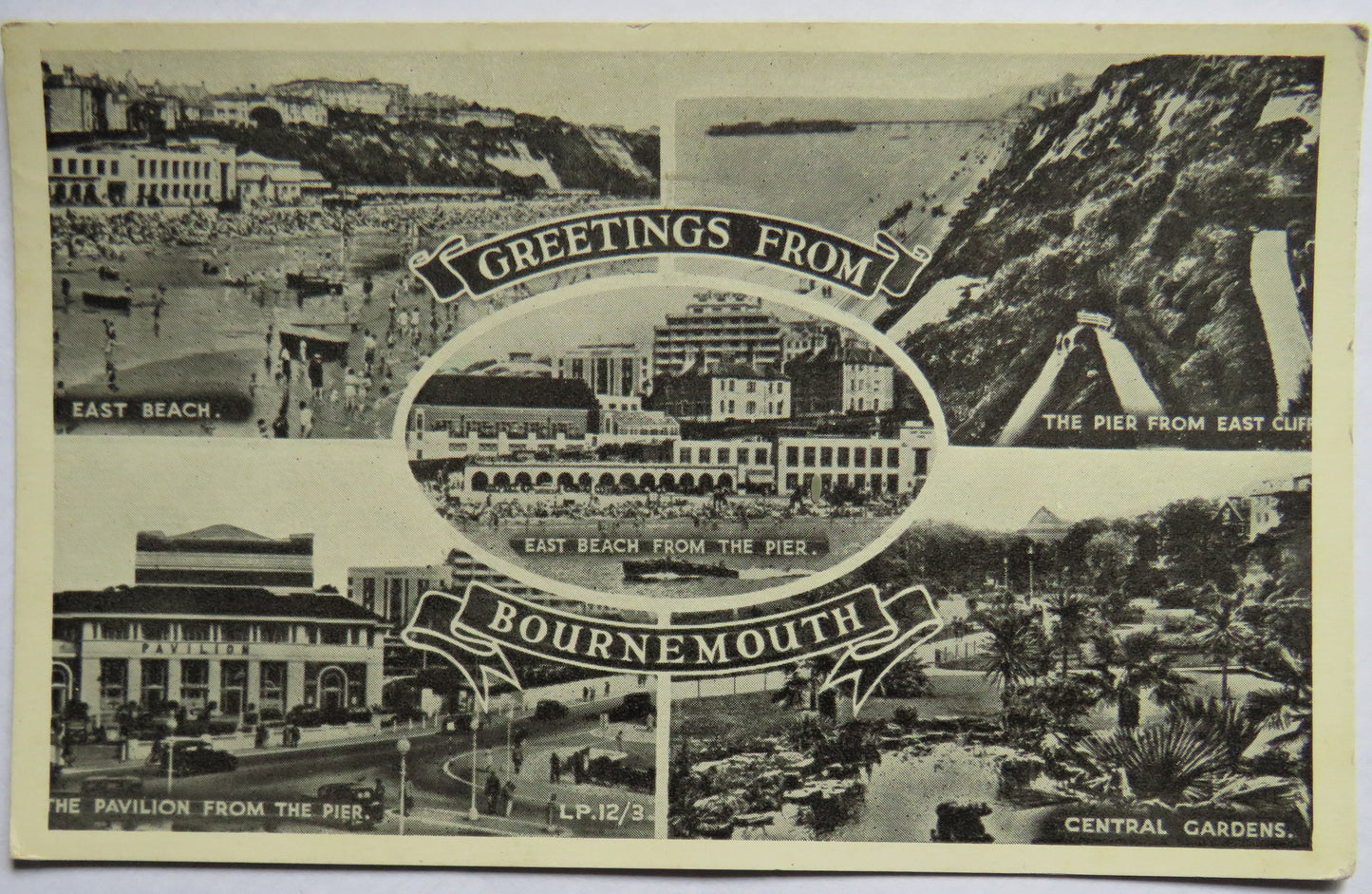 Vintage Postcard of Greetings from Bournemouth, 1956